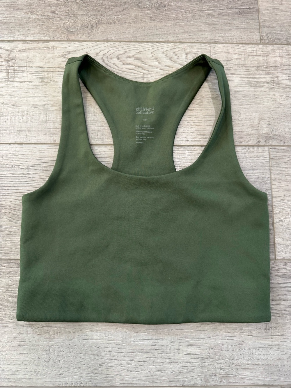 girlfriend collective Deep Olive Racerback Sports Bra